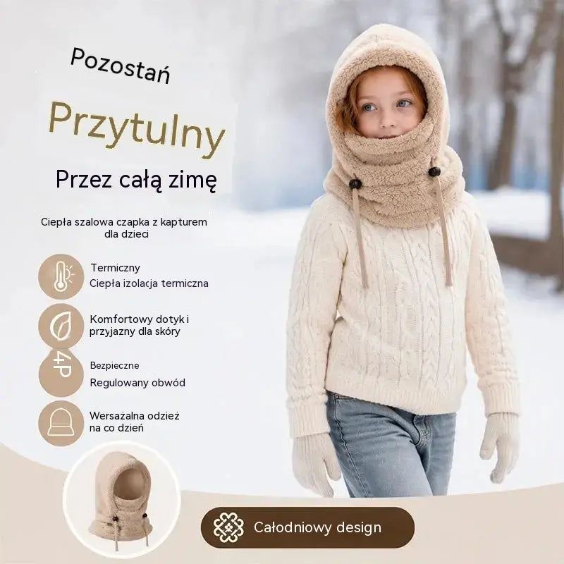 🔥Termiczna, wiatroszczelna czapka typu kominiarka dla dzieci jeżdżących na rowerze