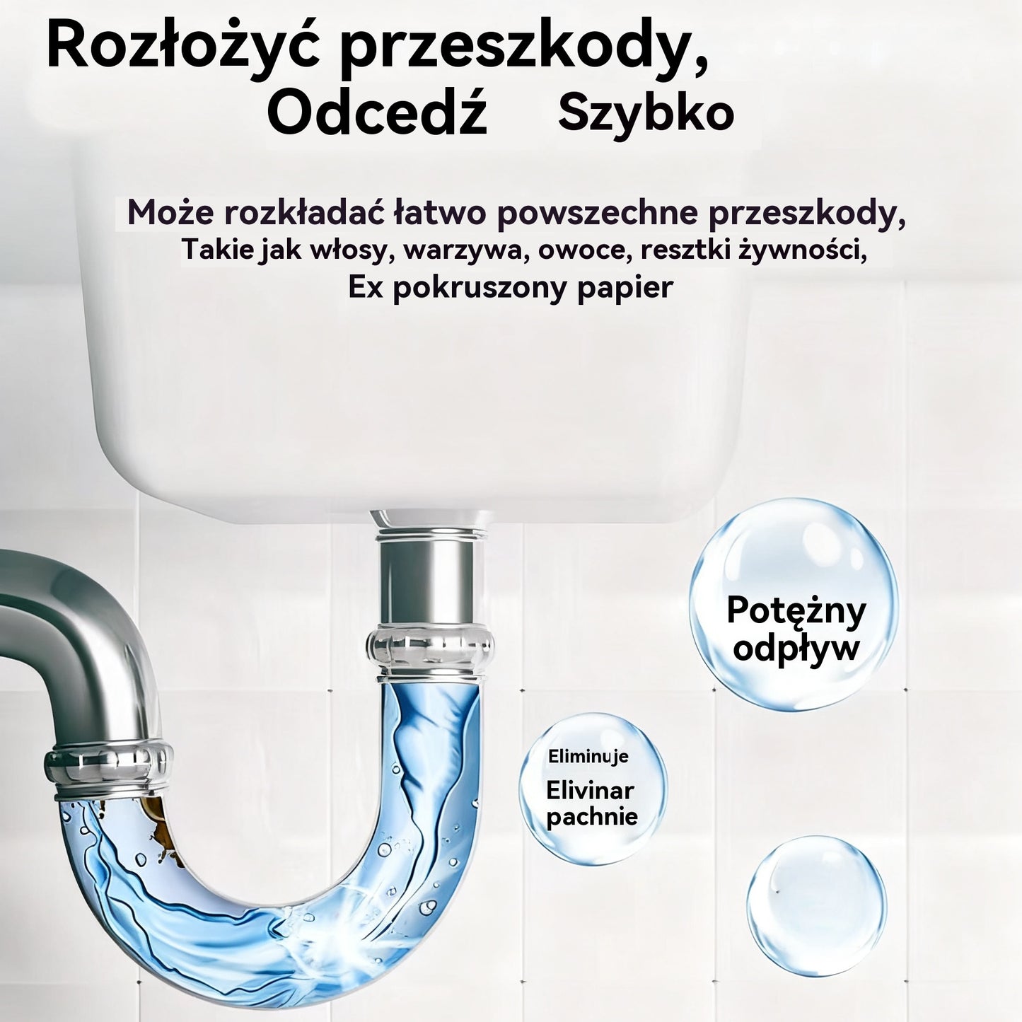 🛁💦【30%OFF】🌟Środek do czyszczenia zlewów i odpływów - Gęsta piana z ekstraktów i rozkładających się enzymów.
