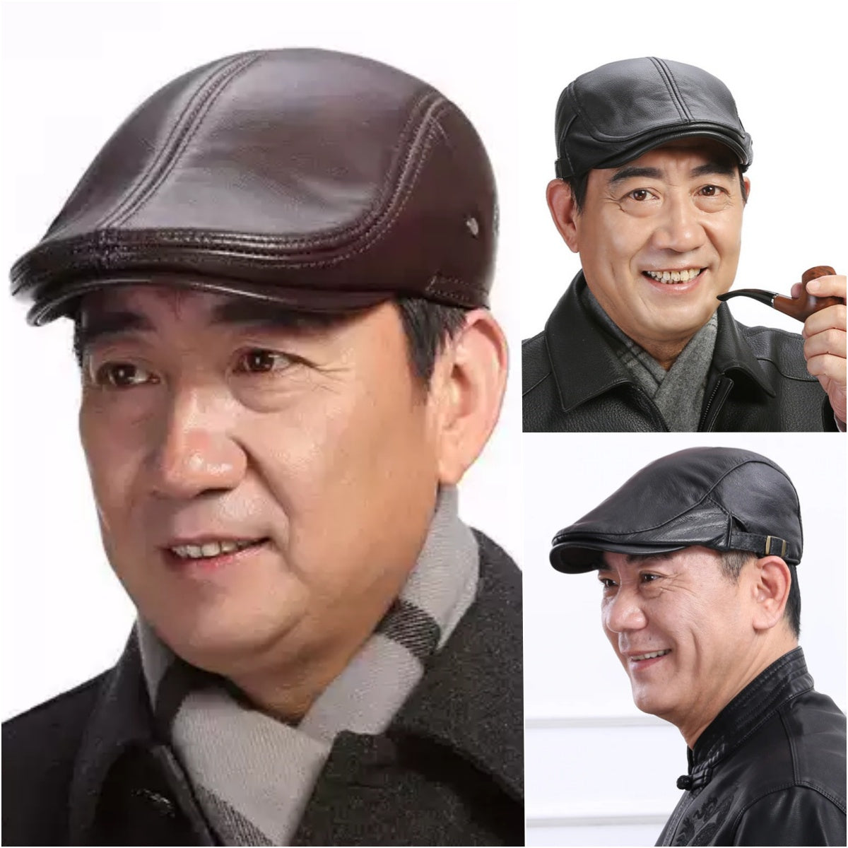 🐏Gorro de piel de oveja de tamaño ajustable para hombre.