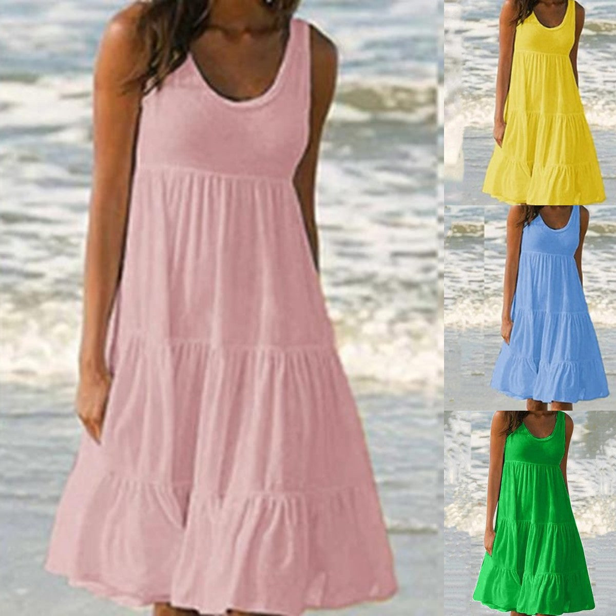 👗 【S-5XL】 Jednobojna ravna haljina ✅️ Plaćanje pouzećem