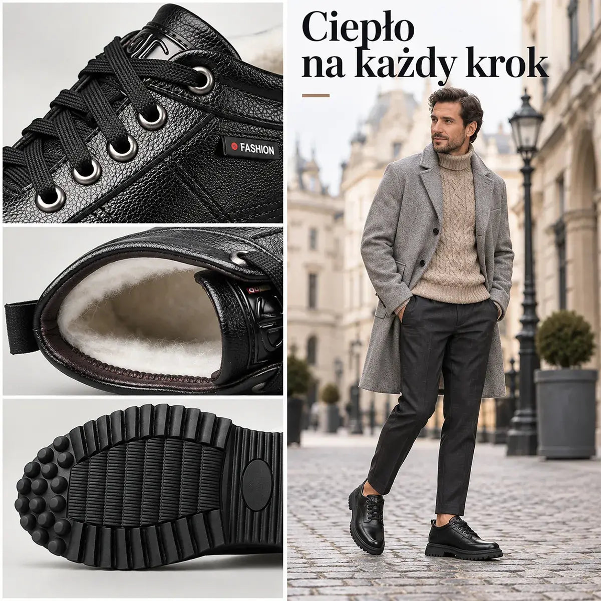 🔥Nowość Oferta specjalna: 50% zniżki🔥【Rozmiary 39-44】2026 Nowe męskie zimowe, ciepłe, grube, skórzane buty z prawdziwej skóry