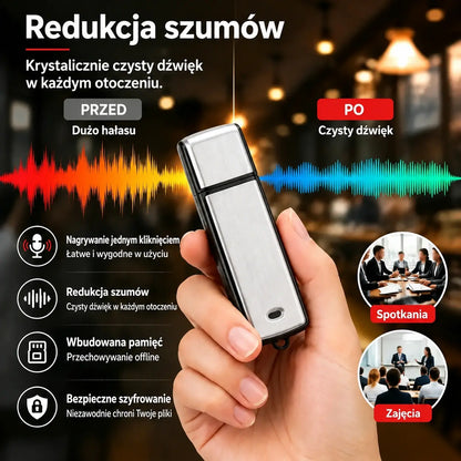 Przenośny dyktafon USB o wysokiej jakości nagrywania z redukcją szumów