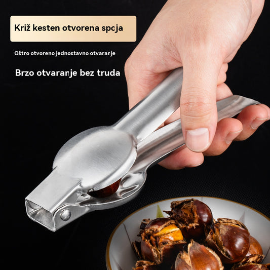 🌰【Vruća prodaja】🔥 Kućna kopča za otvaranje kestena, lako se otvara jednim dodirom bez ozljeđivanja ruku!