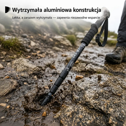 Regulowany kij trekkingowy ze stopu aluminium – wytrzymały, lekki i amortyzujący wstrząsy