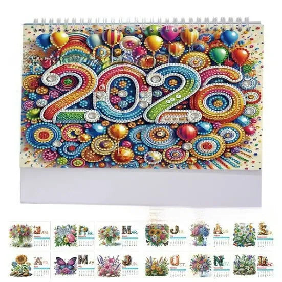🥰🥰 Nuevo calendario 2026, calendario de 13 páginas, pintura de diamantes, DIY, diamantes de imitación hechos a mano