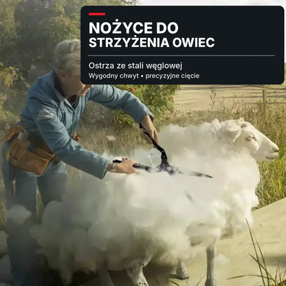 ✂️ Profesjonalne nożyce sprężynowe do strzyżenia wełny i sierści · Stal manganowa/węglowa · Ostre i wytrzymałe ostrza · Wielofunkcyjne nożyce gospodarskie