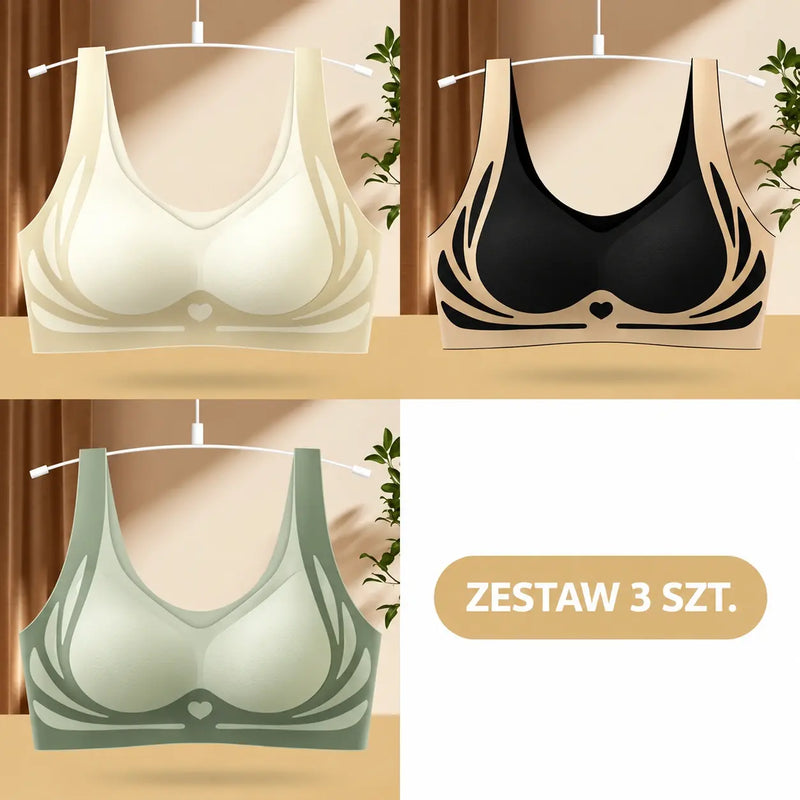 【Zestaw 3 sztuk】Jednoczęściowy biustonosz damski bez fiszbin ❤️【40–85 kg】