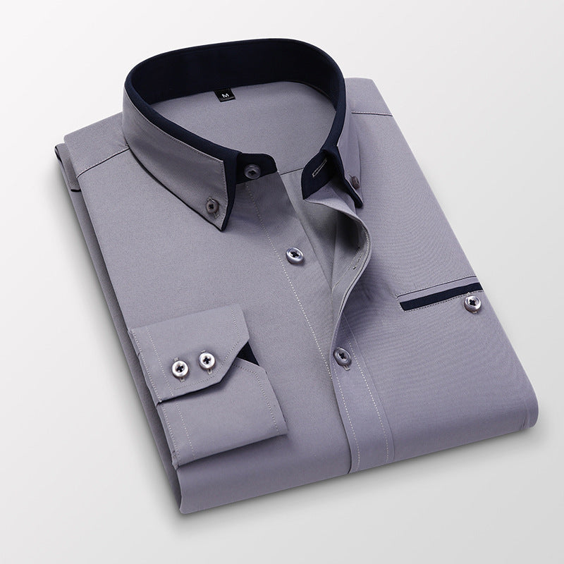 Плащане при доставка🎉【M-5XL】🔥👔 Нова дишаща мъжка бизнес риза в ежедневен стил
