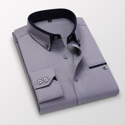 Плащане при доставка🎉【M-5XL】🔥👔 Нова дишаща мъжка бизнес риза в ежедневен стил