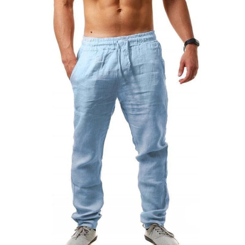 💥👖【S-4XL】 2026 nowe letnie męskie luźne, oddychające, codzienne spodnie sportowe wykonane z bawełny i lnu💨