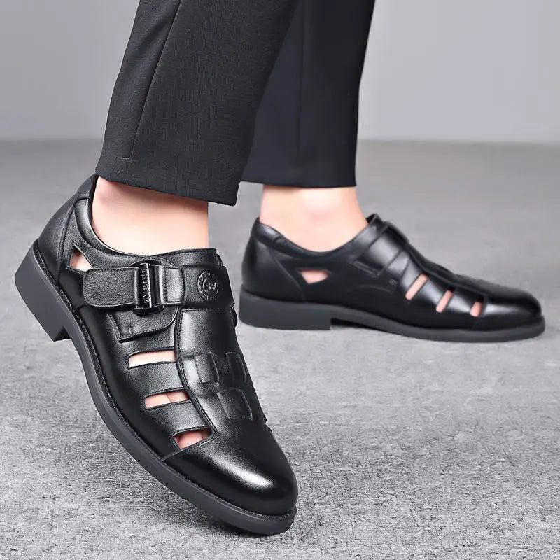 🔥💥【50% zniżki✨】【Rozmiary 39-44】Nowe letnie stylowe męskie sandały z prawdziwej skóry, odpowiednie do codziennego noszenia