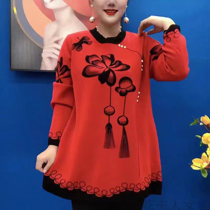 🍁🍂【M-5XL】Nový jesenný módny pletený top s potlačou 2025