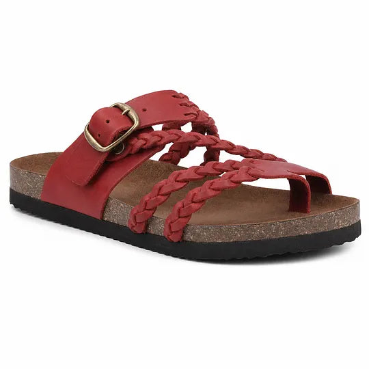 Sandalias Sahara - Sandalias de Cuero Trenzado con Suela de Corcho