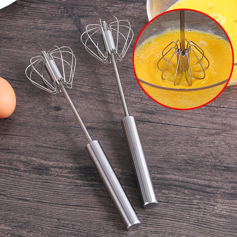 33€【 Conjunto de 3 piezas】Batidor de huevos semiautomático de acero inoxidable