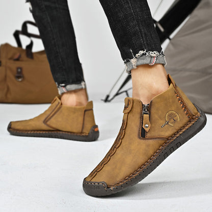 🔥🥾【Descuento especial de temporada 50%】Botas de invierno para hombre con cremallera y forro de felpa – cálidas y cómodas