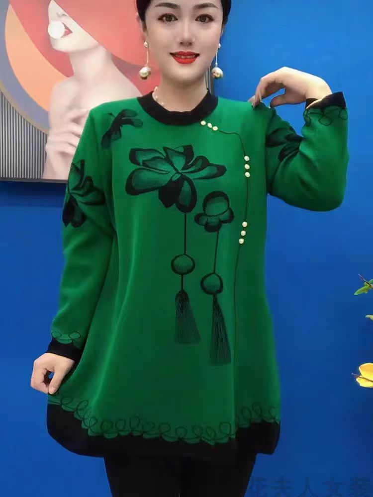 🍁🍂【M-5XL】Nový jesenný módny pletený top s potlačou 2025