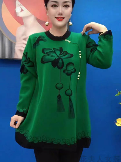 🍁🍂【M-5XL】Nový jesenný módny pletený top s potlačou 2025