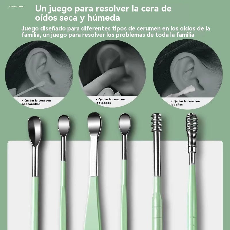 👂 Juego de 6 herramientas para eliminar cerumen con bolsa de almacenamiento | Kit completo para el cuidado auditivo | 🎁 Compra 1 y llévate 1 gratis