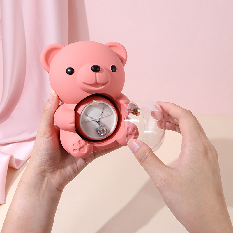 🧸🌹💍Medvjedić s vječnom ružom – kutijica za prsten s iznenađujućim otvaranjem
