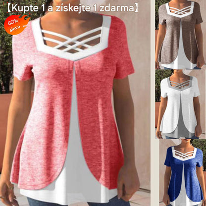 💥【Купете 1, вземете 1 безплатно】❤️【S-5XL】Тениска с щампа за големи размери за лято 2026