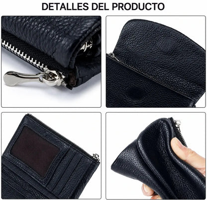 🔥✨【¡Oferta por tiempo limitado!】⏰Cartera unisex Pebble de piel auténtica con protección RFID🔥