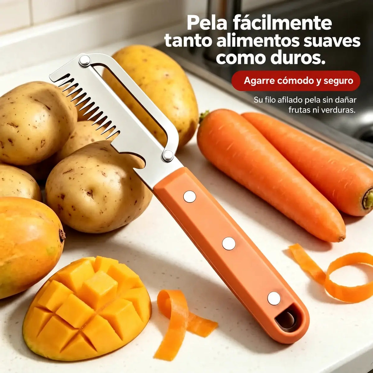🔥Compre 1 y obtenga 1 gratis（2 piezas）💥🔪Cortador y pelador multifuncional de acero inoxidable🧅