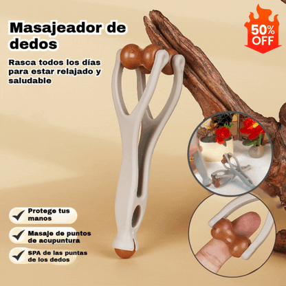 🎁【Compra 2 y llévate 2 gratis】🌿 Masajeador de dedos de madera maciza: Los rodillos de madera natural ayudan a desbloquear los meridianos articulares y a aliviar la fatiga de las manos. 🌿