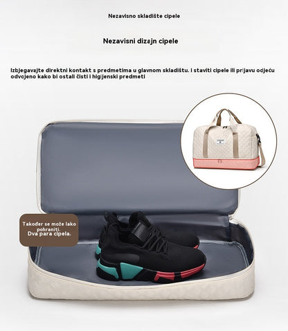 Plaćanje pouzećem🔥Elegantna putna torba velikog kapaciteta s odvojenim dizajnom za mokru i suhu upotrebu, pogodna za jogu i fitness.