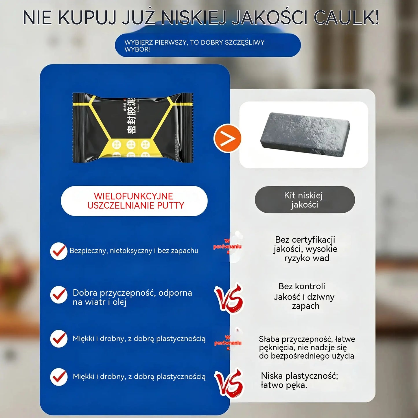 【10 sztuk za 99 zł】🔧 Biała wodoodporna szpachlówka uszczelniająca – naprawia otwory, ściany i rury klimatyzatorów 💧🏠