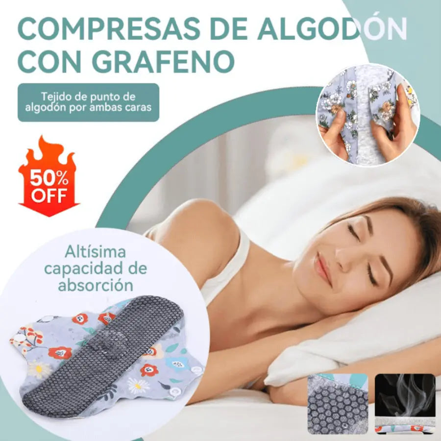 【5 piezas】Almohadilla antibacteriana de algodón y grafeno lavable