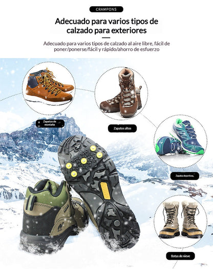 👴🚶🏔️❄️【Compra 1 y llévate 1 gratis】Crampones antideslizantes invisibles de 5 dientes, crampones para exteriores, ideales para senderismo en nieve, montañismo, escalada y superficies de hielo, imprescindibles para personas mayores.