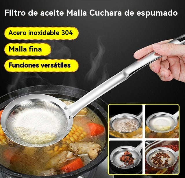🍲 Compra 1 y llévate 1 gratis – Cuchara coladora de aceite de acero inoxidable 304
