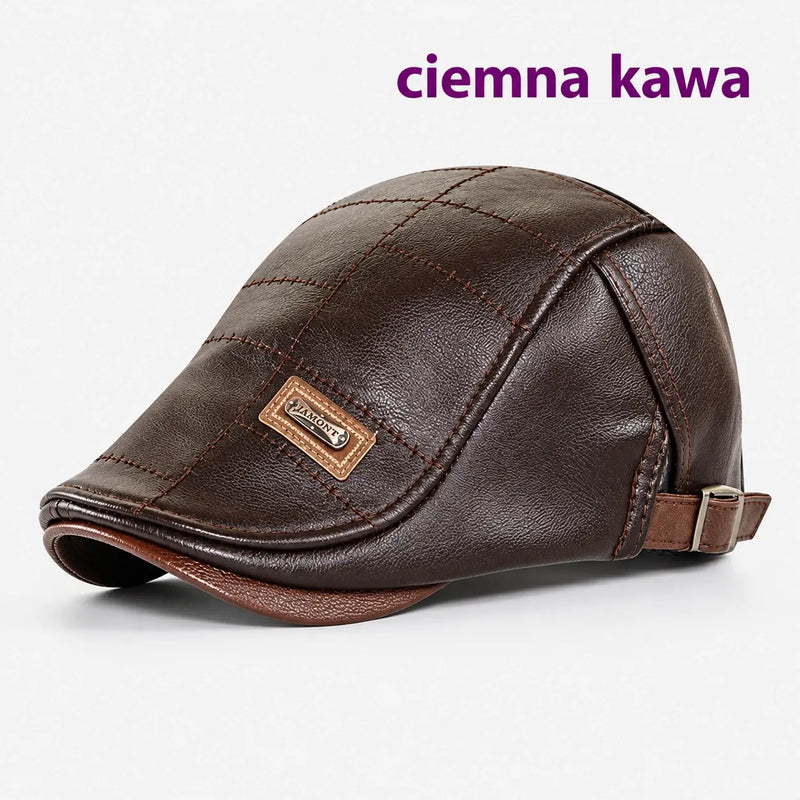 Beret z prawdziwej skóry w stylu vintage – wysoka jakość i ponadczasowy design