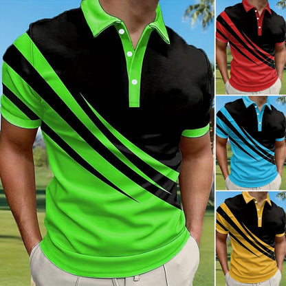 🔥【Плащане при доставка】👔Мъжка нова лятна тениска POLO с 3D принт（S-6XL）