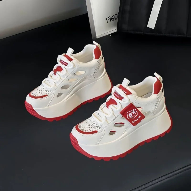 Плащане при доставка👟Ежедневни летни обувки с дишащ перфориран дизайн и дебела подметка - стилни, дишащи и супер удобни.