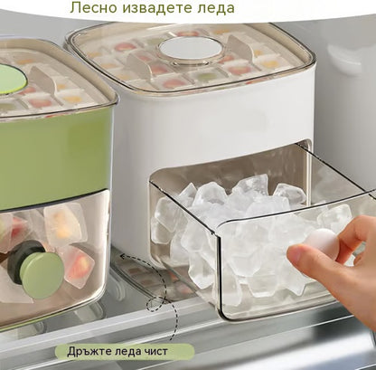 💞Продажби над 50 000! 💥🥤🧊 50% отстъпка! Ледогенератор с функция за съхранение: произвежда 48 кубчета едновременно, капак против протичане. Може да се подрежда, спестява място. Включва лъжичка за лед и щипки 🏖️✅