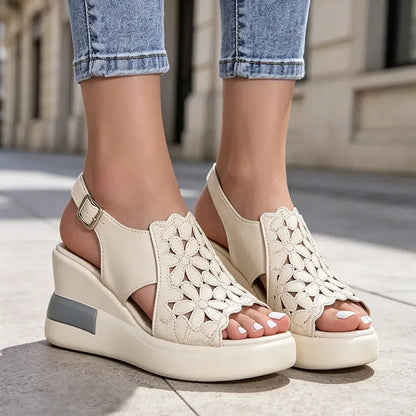 【35–40】Sandały botkowe w stylu retro z miękką podeszwą