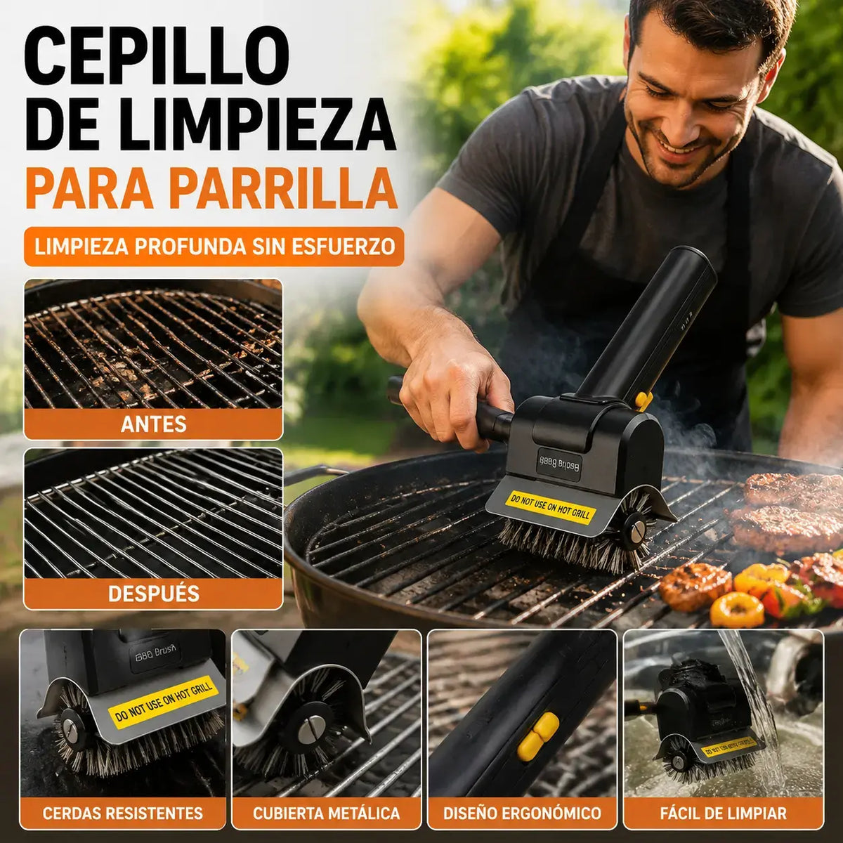 🔋🧹 Cepillo eléctrico inalámbrico para limpieza de barbacoas – batería de litio, multifuncional y fácil de usar 🔥🍖