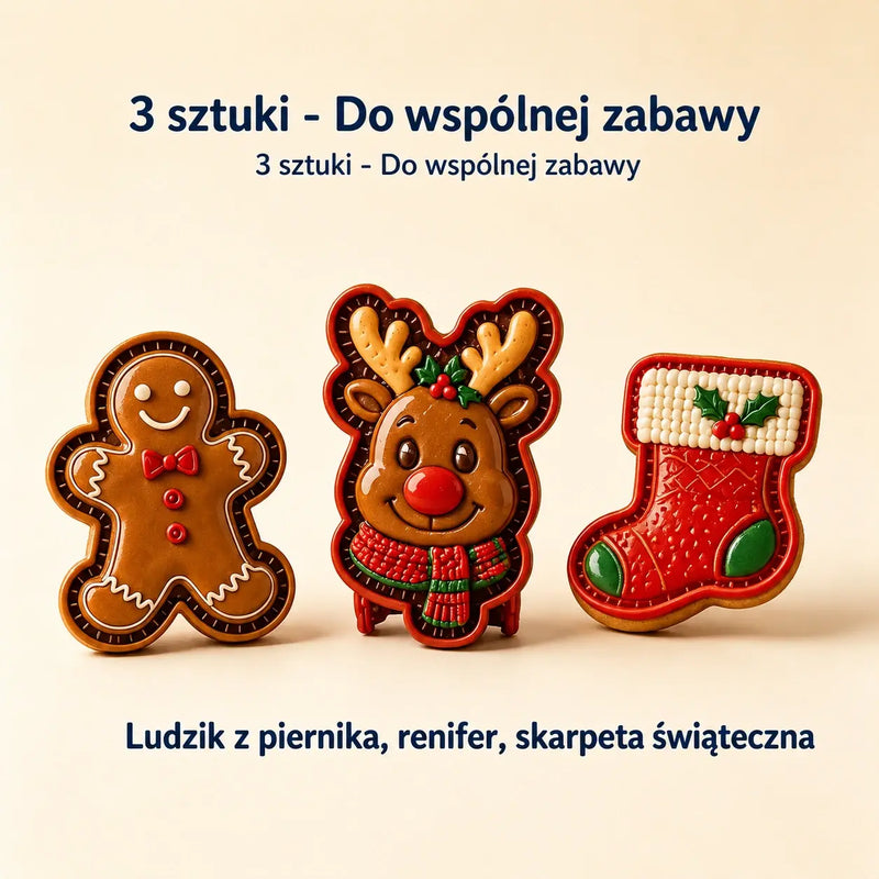 【1 zestaw – 3 sztuki 】 Zestaw mini foremek do świątecznych wypieków z 9 wzorami | 🫎 Wielorazowe foremki z tłoczonym wzorem do tworzenia szczegółowych świątecznych ciasteczek i dekoracji w kształcie Świętego Mikołaja, bałwanka, renifera oraz choinki