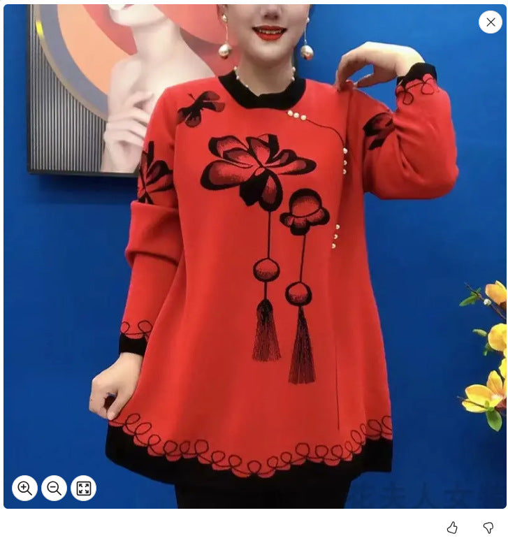 🍁🍂【M-5XL】 Topuri din tricot imprimate la modă nouă 2025