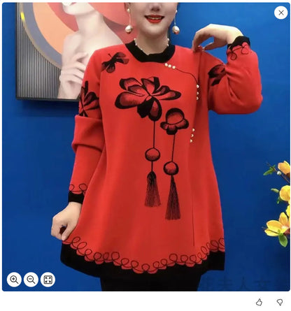 🍁🍂【M-5XL】 Topuri din tricot imprimate la modă nouă 2025