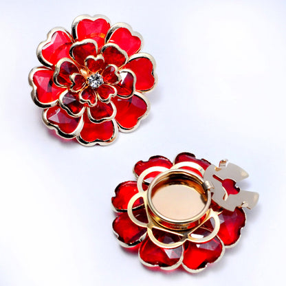 💎🌺Botones de camisa con decoración de esmalte, adornos de diamantes de imitación de bronce antiguo, cubrebotones, broches y gemelos.