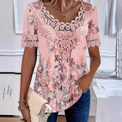 【50% popusta】💐 Ženska čipkasta bluza s V-izrezom, udobna i prozračna