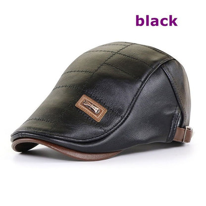 🧢🔥 Muška kožna beretka 3 u 1 – elegantna, otporna na vodu i vjetar, s toplom unutrašnjosti