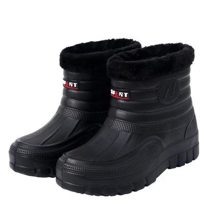【Nowy produkt】Wyściełane polarem, ciepłe, wodoodporne buty męskie do użytku na zewnątrz, wytrzymałe, buty wodne i śniegowce za kostkę lub za kostkę.