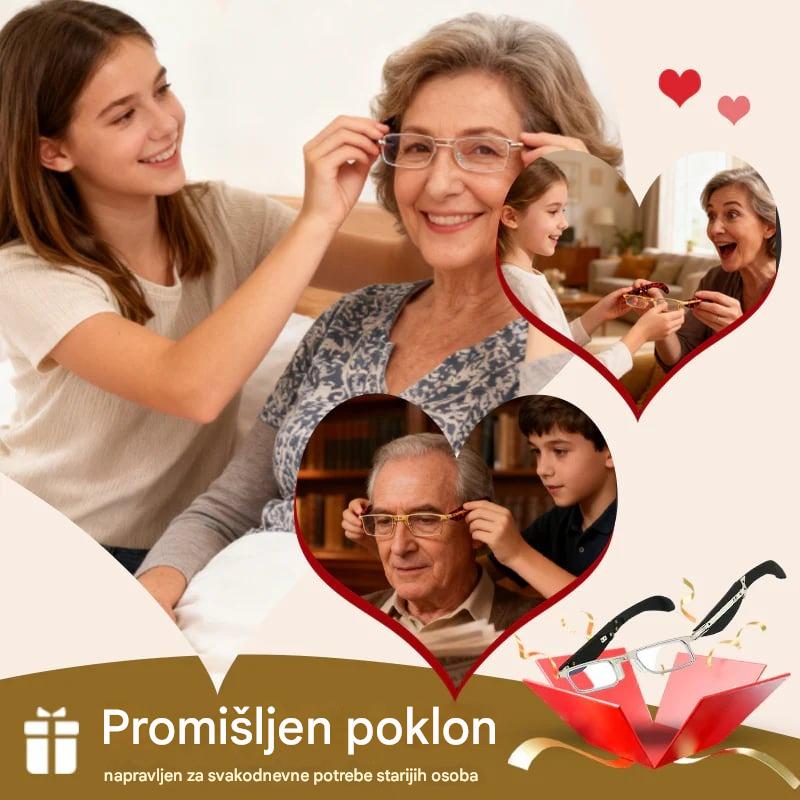 🔥【Kupite 1, dobijte 1 gratis】Sklopive naočale za čitanje s anti-plavim svjetlom i futrolom