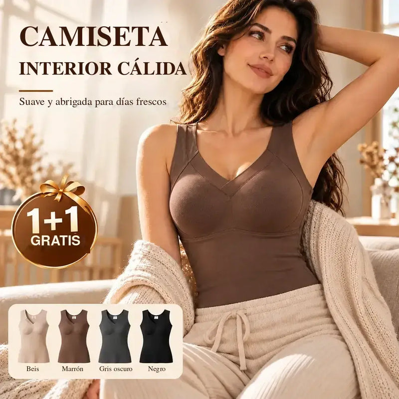 ♥☃【2 unidades】Chaleco térmico de mujer con forro afelpado para otoño/invierno 2026, con grafeno y efecto autocalentable. Cómodo y moldeador.