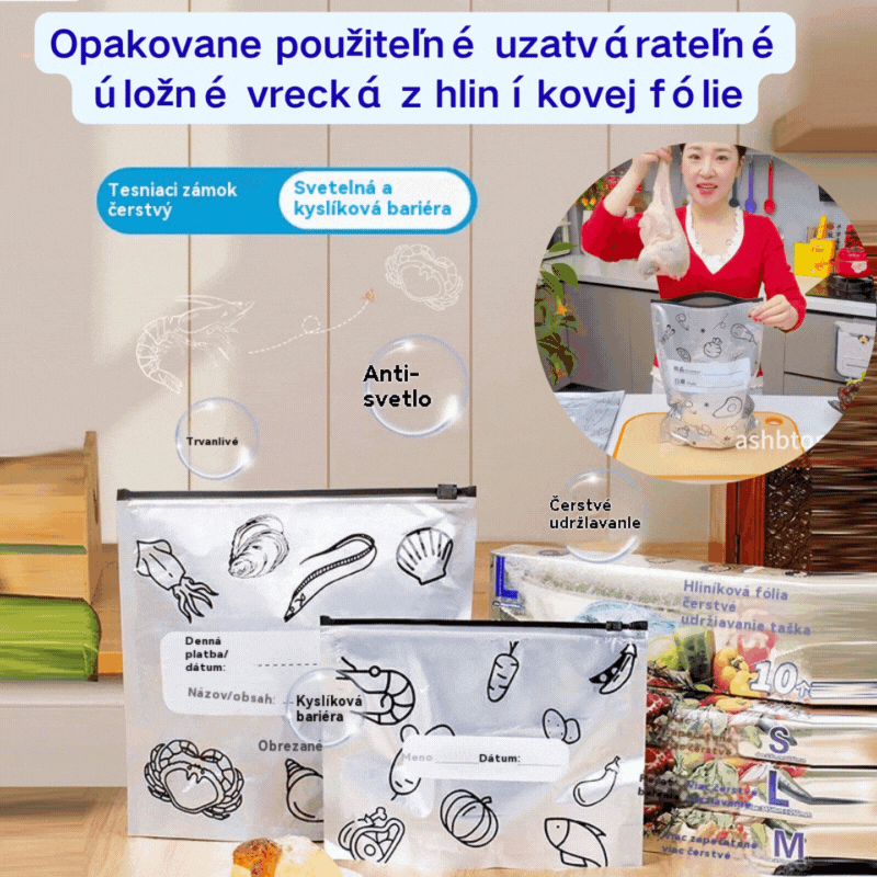 🧡【Platba pri doručení】Opakovane použiteľné uzatvárateľné úložné vrecká z hliníkovej fólie