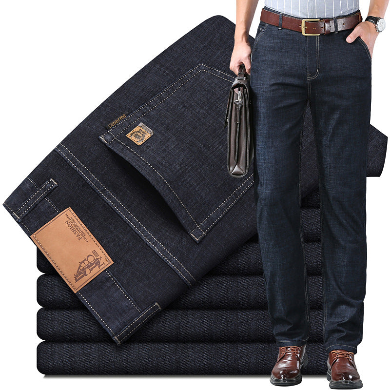 🔥 【60-110 кг】👖👖 Мъжки дънки, семпли, ежедневни, универсални, големи размери