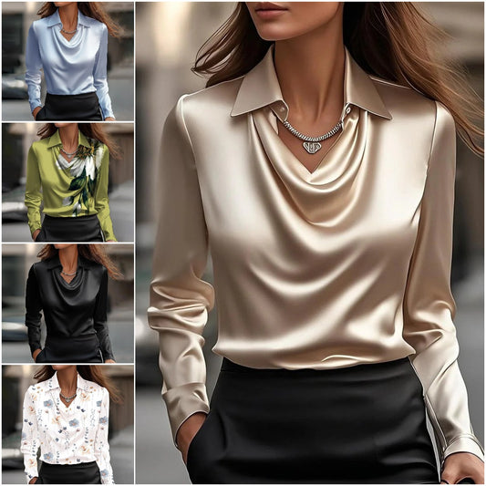 🔥【Noutăți de toamnă】✨Cămașă din mătase la modă 2025 pentru un stil elegant – țesătură moale, croi modern și alegerea perfectă pentru fiecare zi!